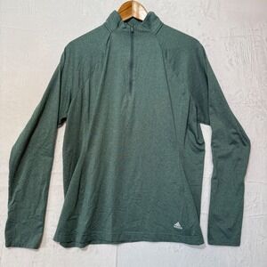 Adidas | Men's XL Heathered Green Golf‎ Quarter Zip Pullover